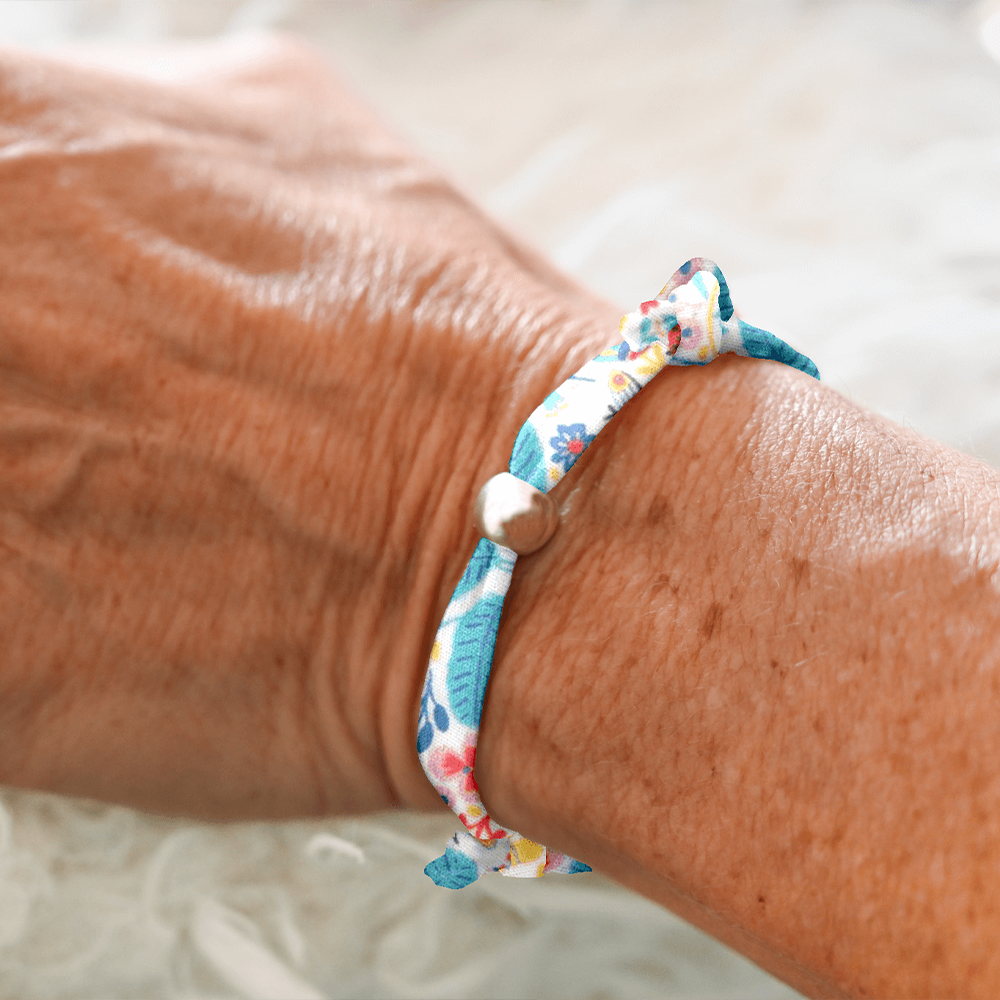 Bracelet Tissu Lisa Champêtre Bleuté