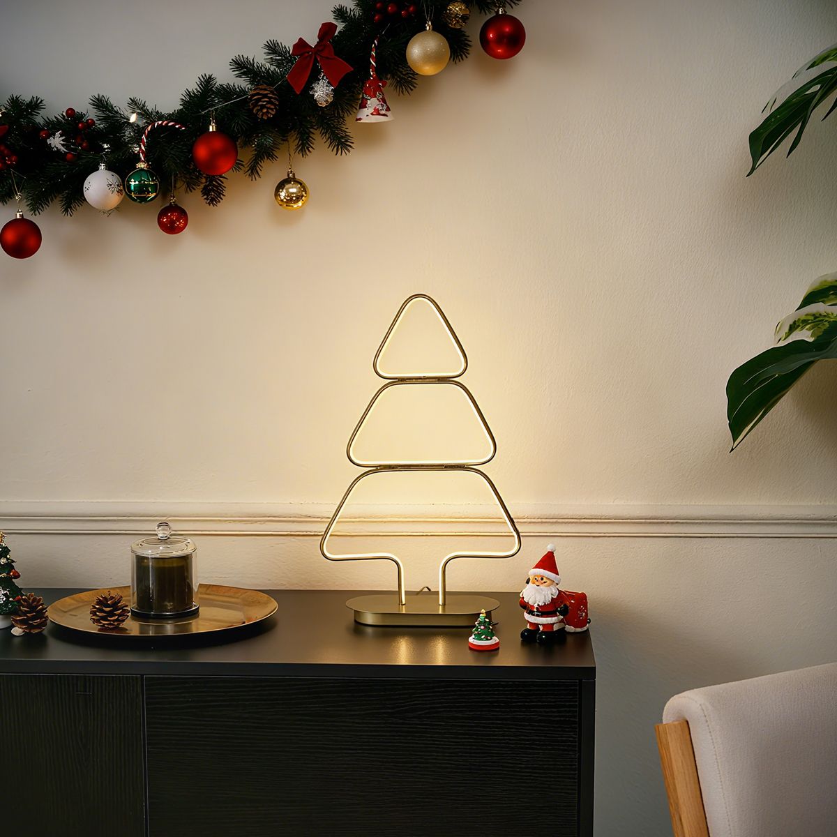 Kerst tafellamp goud kerstboom incl. LED - Arbre