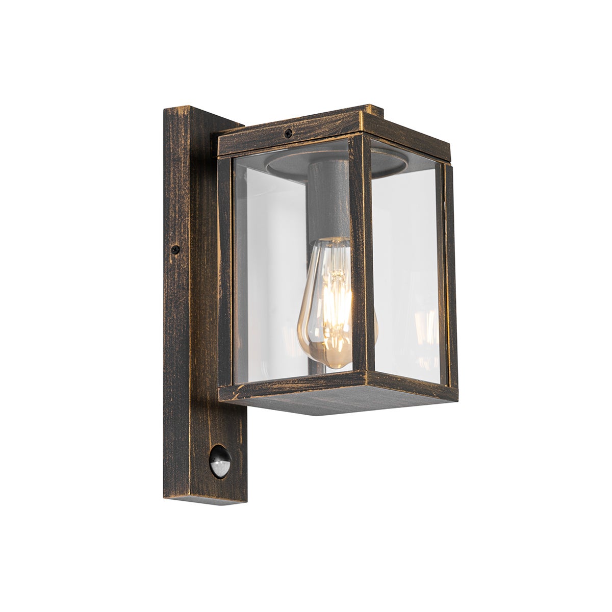 Antieke gouden buitenwandlantaarn met bewegingssensor IP44 - Charlois