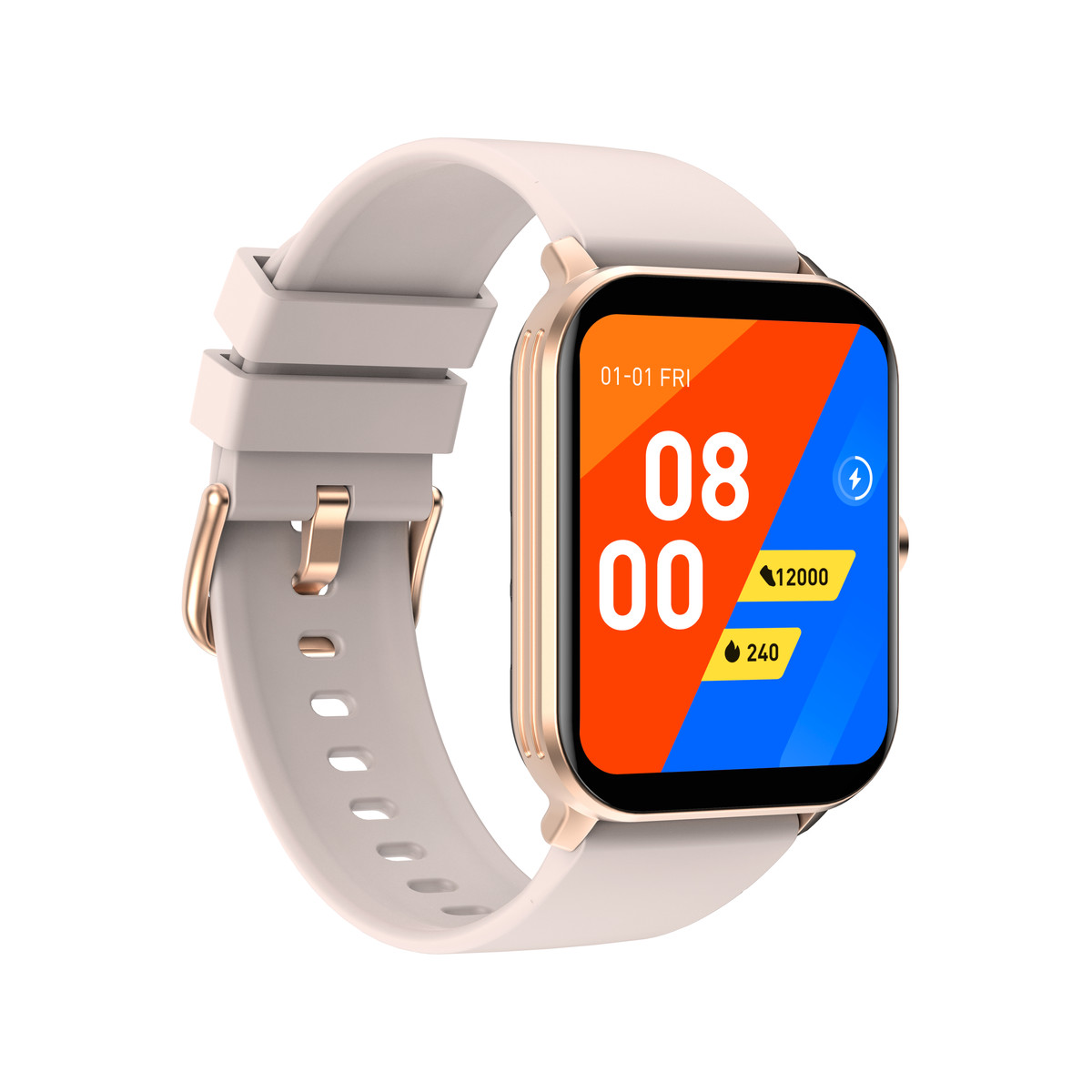Montre SMARTY 2.0 team mixte connecté métal doré rose bracelet silicone rose