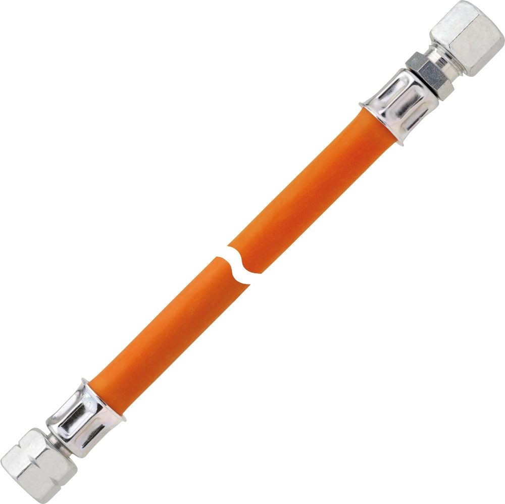 GOK Mitteldruckschlauchleitung Gas Überwurfmutter G 1/4 LH-ÜM auf RVS 10 2000 mm