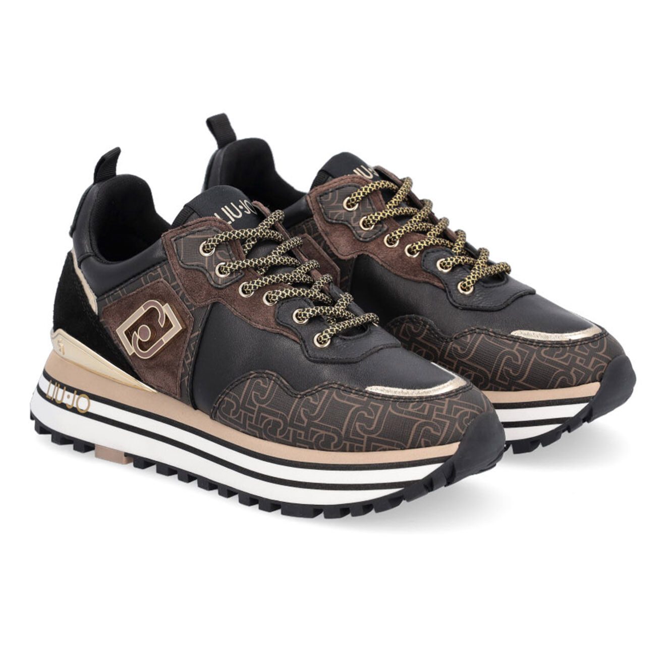 Liu-Jo Sneakers en Cuir Print noir/léopard