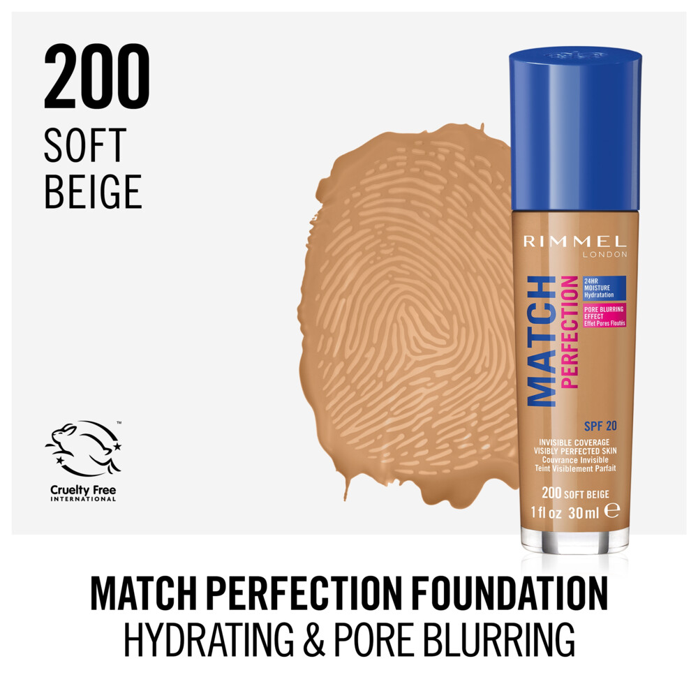 Rimmel Match Perfection Foundation 200 Soft Beige30 ml