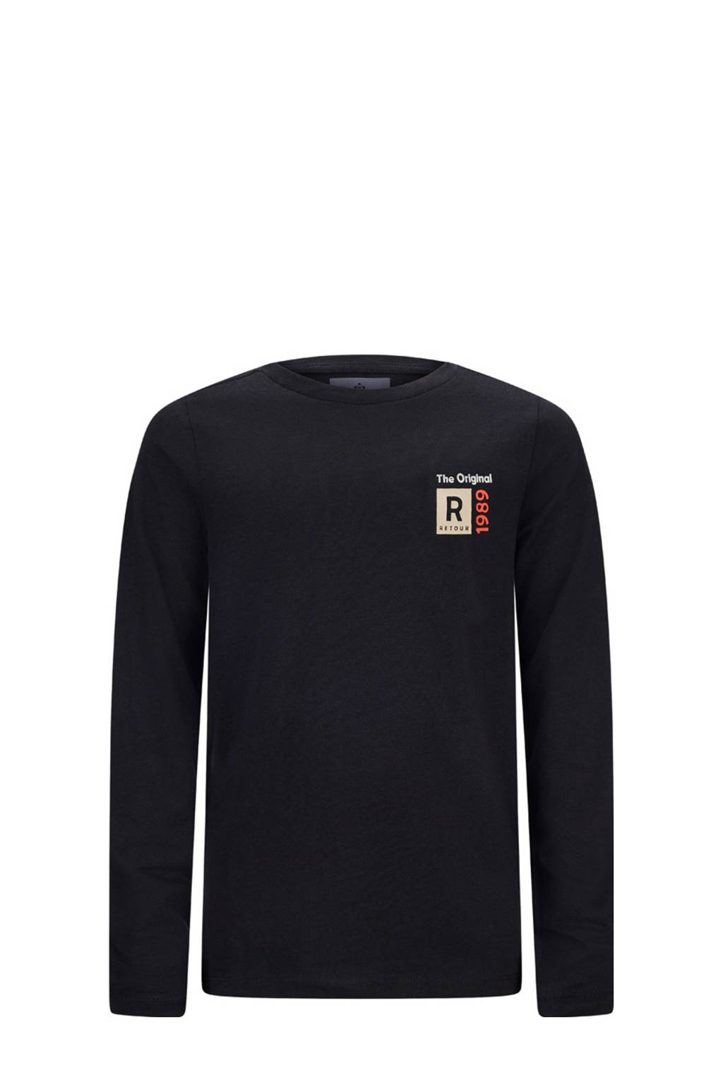 Retour Jeans longsleeve Nick met printopdruk zwart