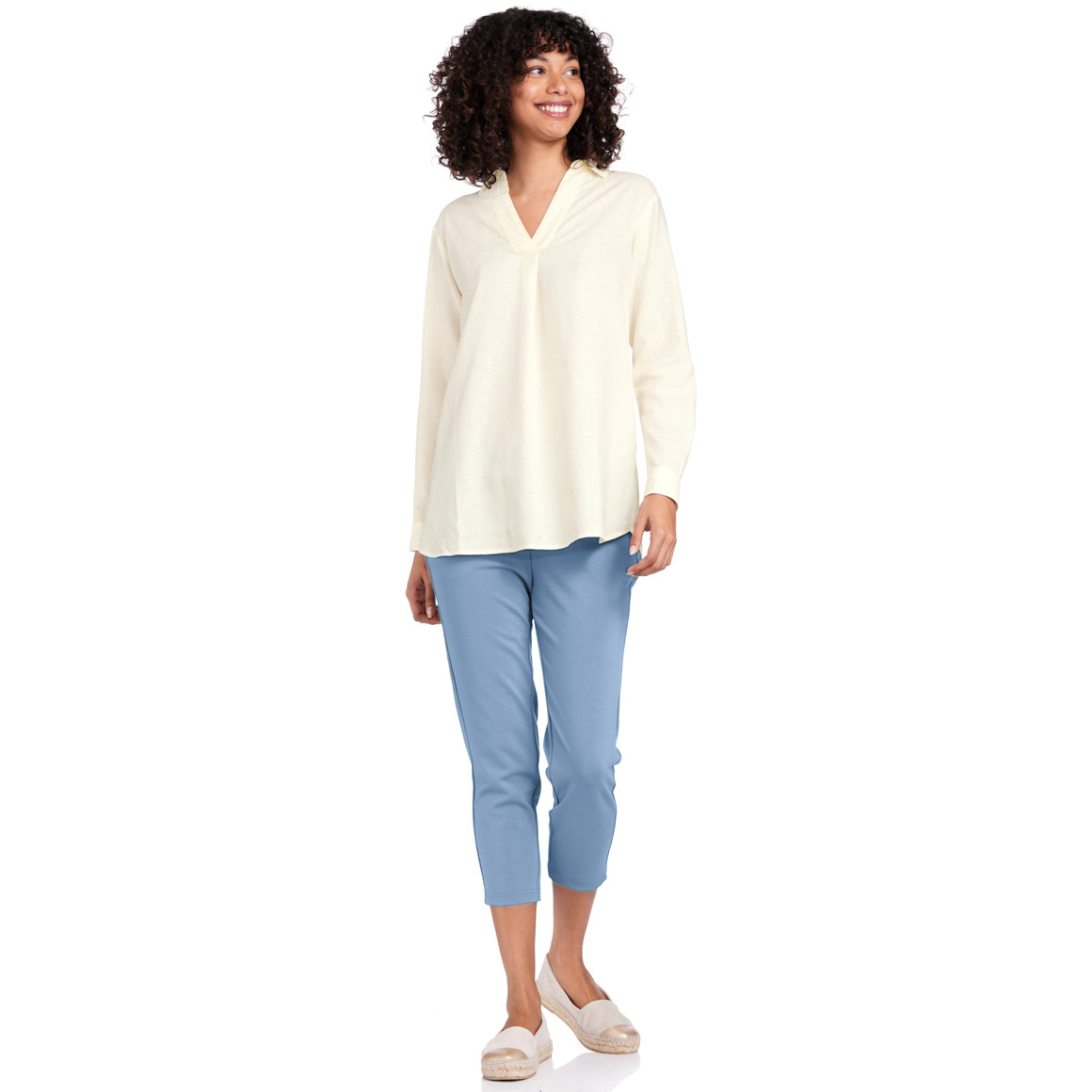 Gina Damen Jogpants mit Rüschen hellblau