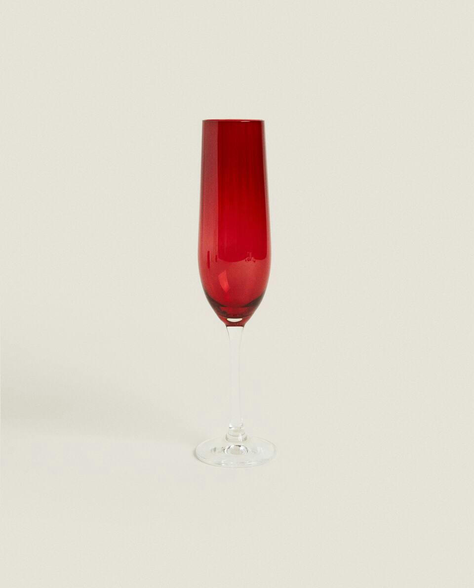 Taça de flauta de cristal colorida de Natal