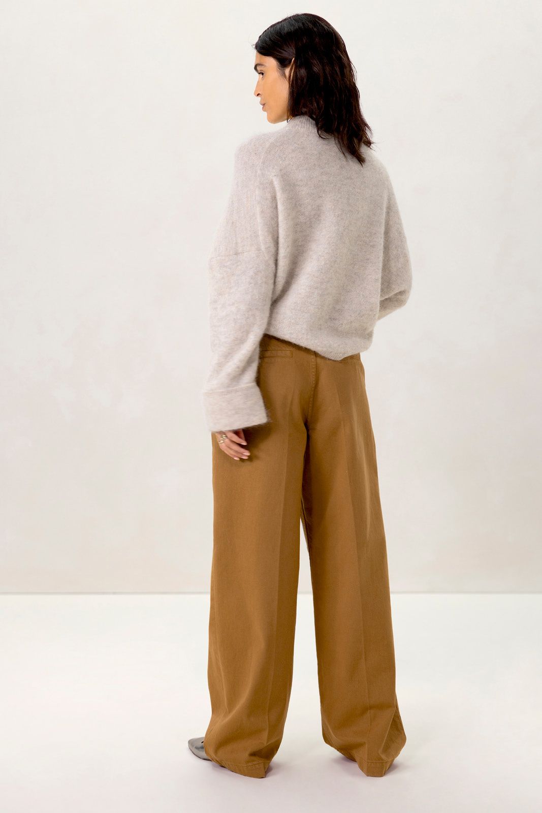 Bruine wide leg jeans