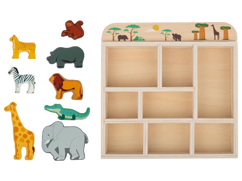Houten speeldoos met dieren