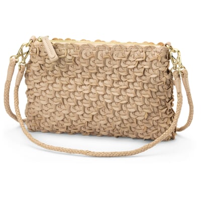 Damen-Handtasche strukturiert, champagner