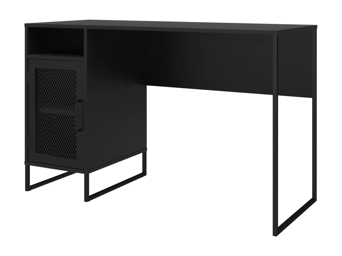 Purdue | Bureau ordinateur caisson 1 porte en MDF chêne noir