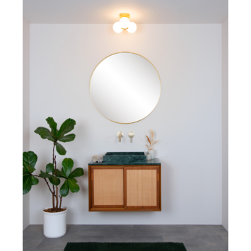 Lucide TRUDY plafonnière badkamer Ø 28 cm IP44 mat goud / Messing