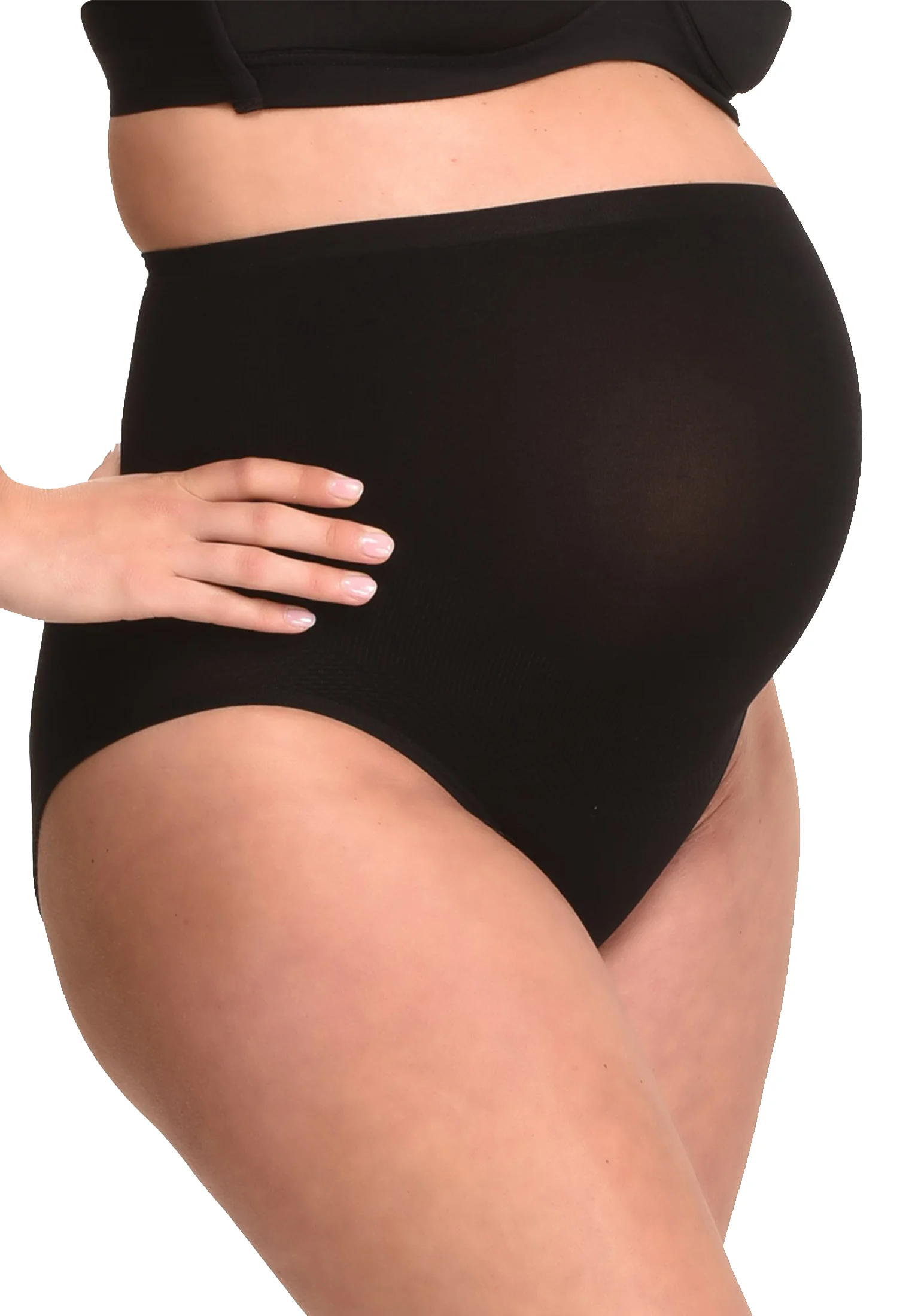 Culotte de grossesse sans coutures , effet galbant | Noir