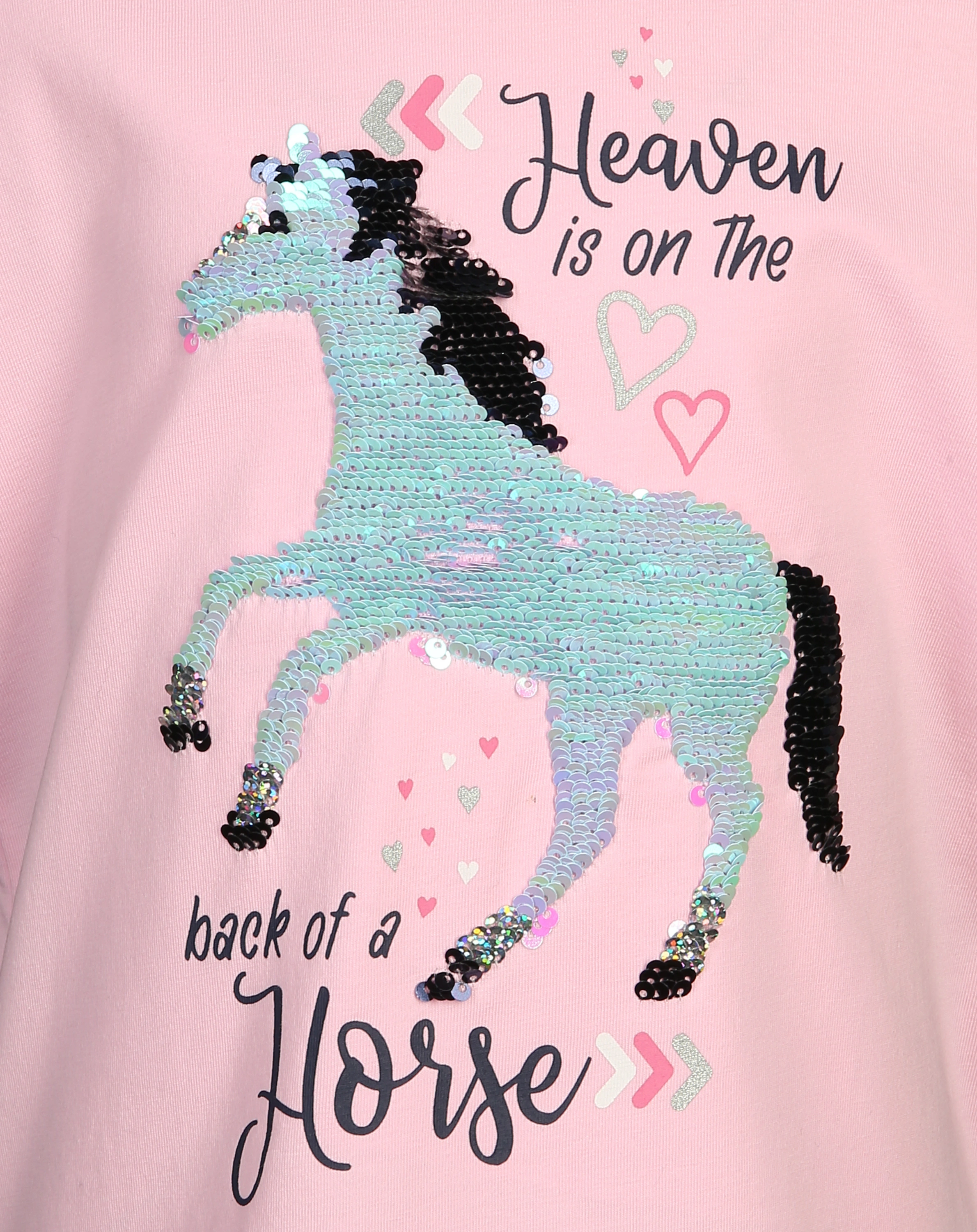 T-Shirt HORSE mit Wendepailletten in soft rose