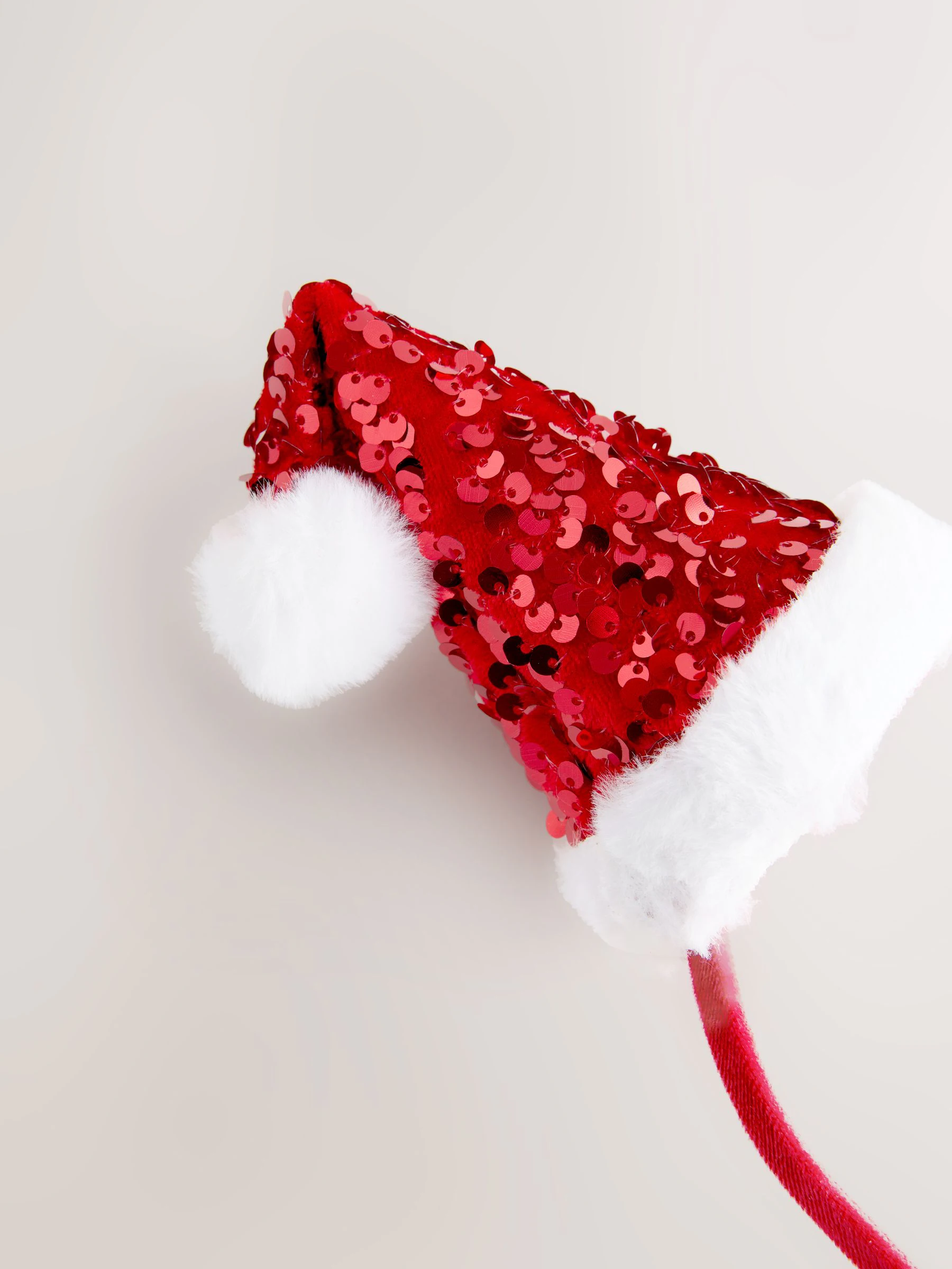 Rood - Kersthoofdband met kerstmanmuts