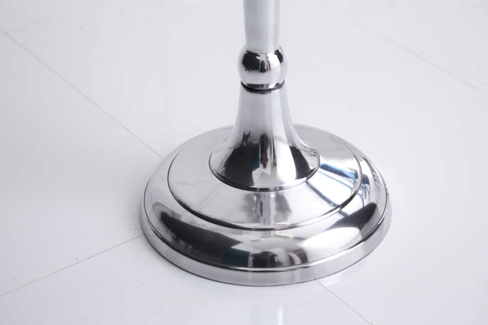 Kerzenständer MODERN BAROCK 120cm silber 5-armig Lüster Aluminium poliert Kerzenhalter
