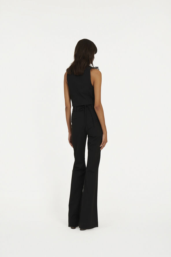 ROTATE Birger Christensen High Waisted Rose Pants Black