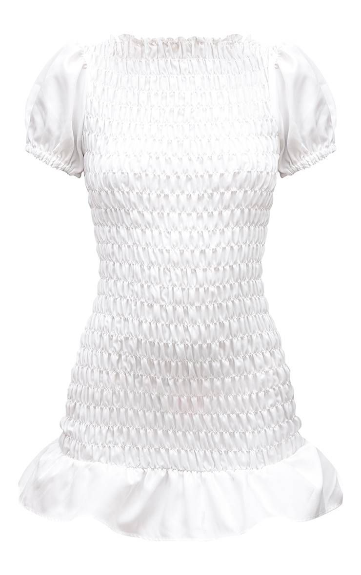 Blanc Robe Moulante Froncée