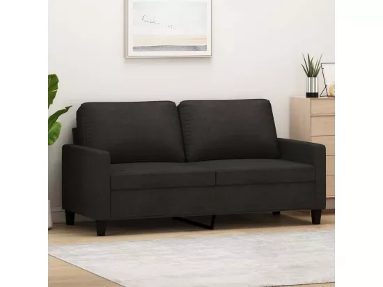 Canapé à 2 places Noir 140 cm Tissu