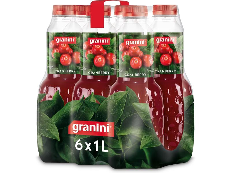 Granini Fruchtsaft Cranberry 6 x 1 l Hochwertiger Cranberrysaft