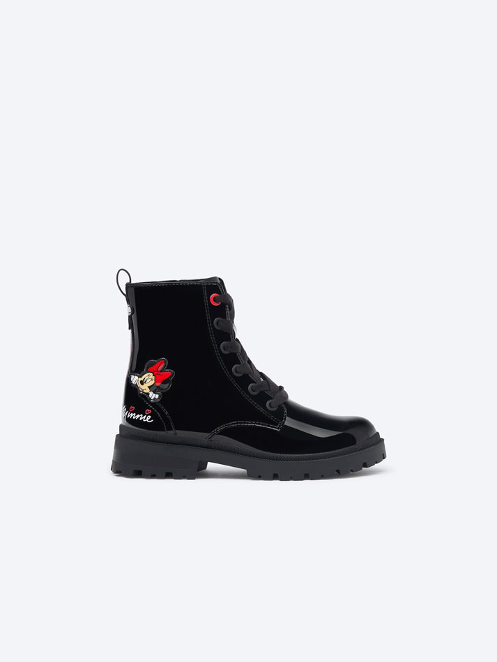 Bota de couro envernizado MICKEY&MINNIE ©DS - Preta