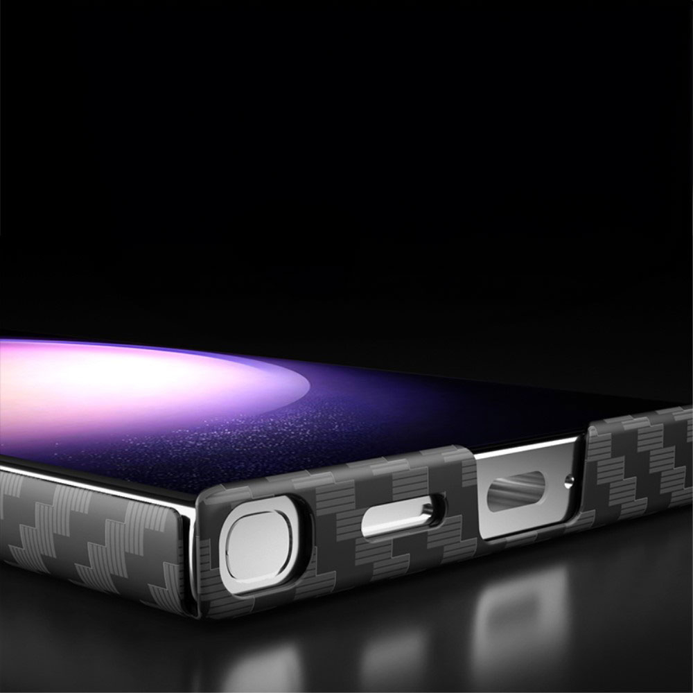 Samsung Galaxy S24 Ultra Hardcase Hülle im Carbon Look - Schwarz