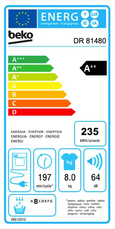 Beko - DR81480 - Warmtepompdroger - Energiezuinig - 8 kg
