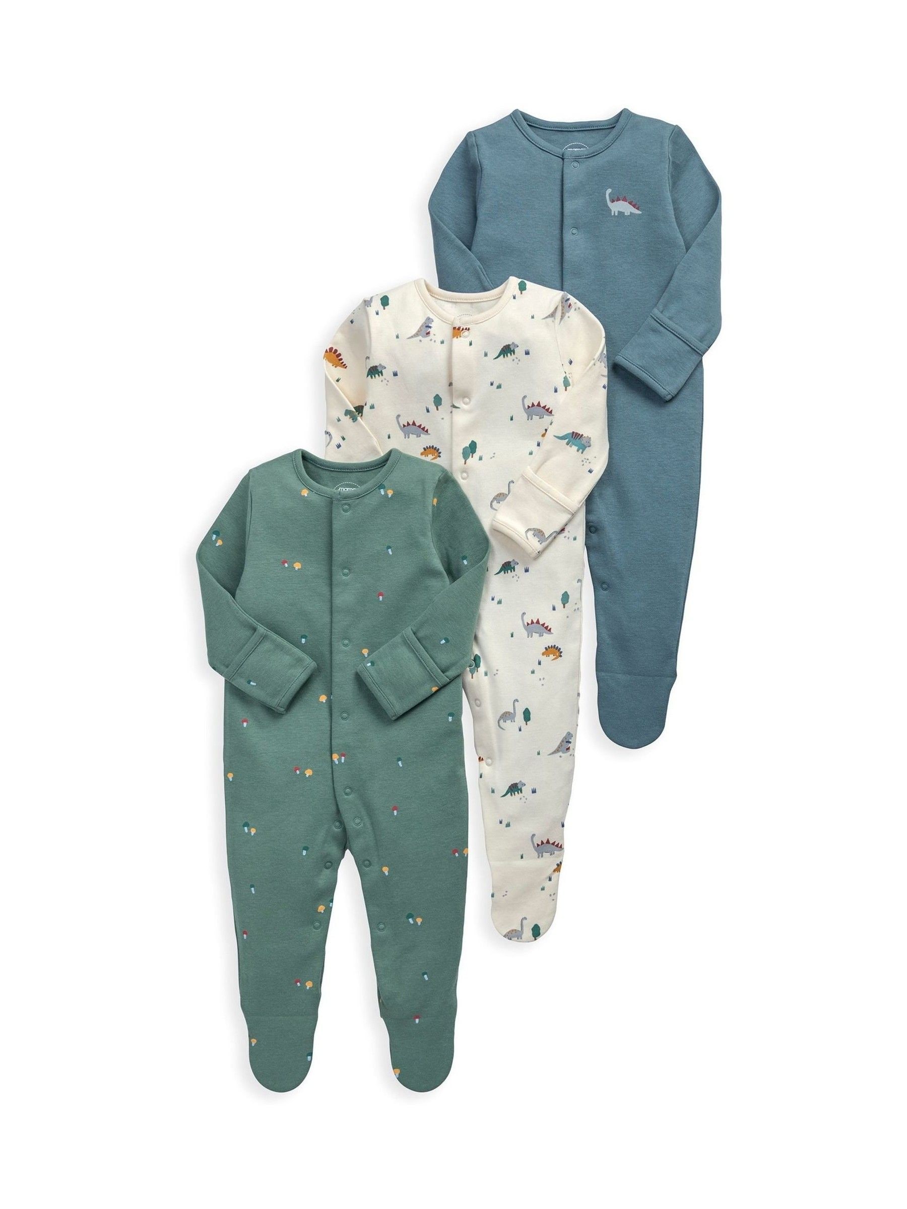 Mamas & Papas Dinosaurs Sleepsuits Pack of 3