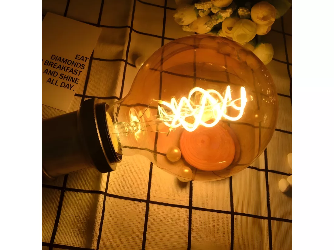 NETTLIFE Lot de 3 ampoules LED E27 vintage ampoule rétro Edison G80 4W lampes globe décoratives à filament blanc chaud 2200K idéales pour la nostalgie