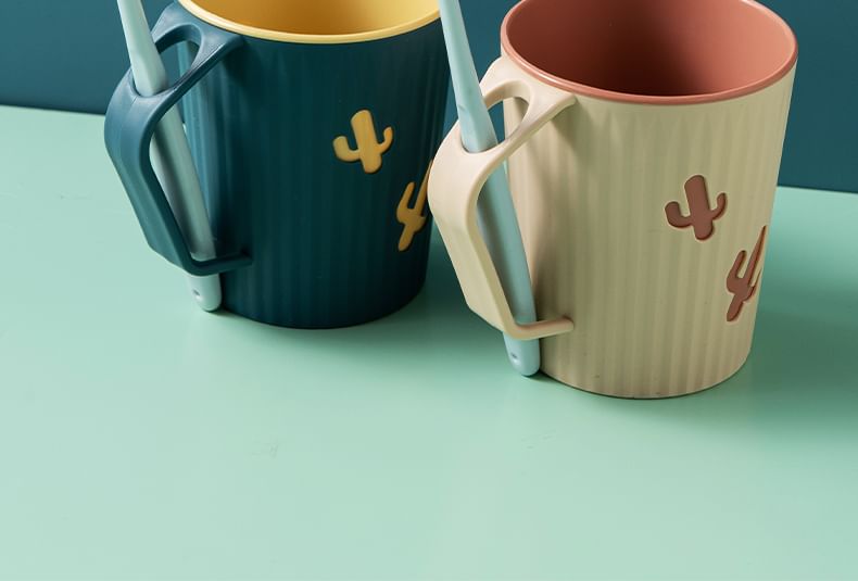 Yulu - Cactus Plastic Tandenborstelbeker / Set