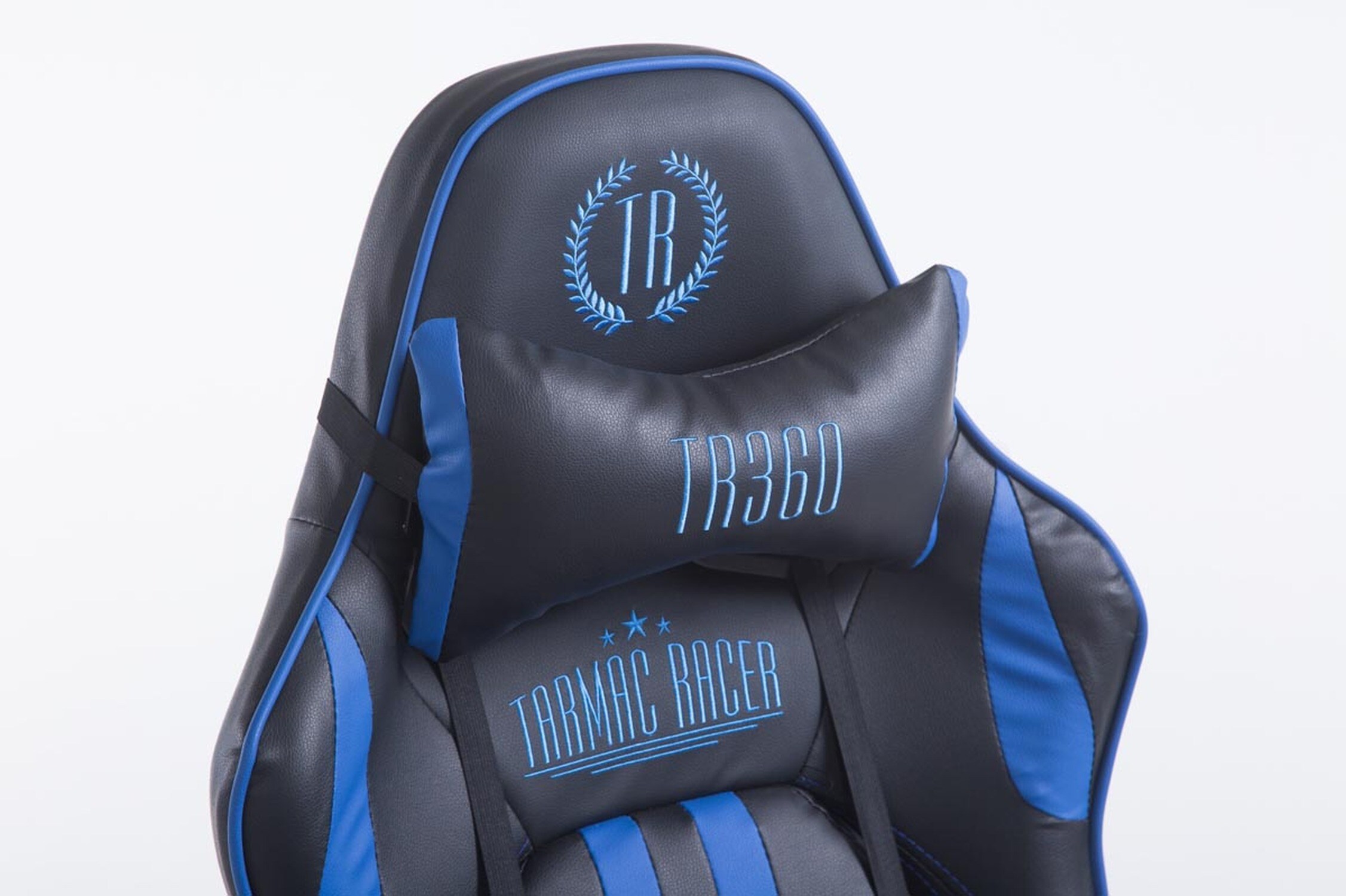 TPFLiving Racing Bürostuhl Limitless mit FußablageSchwarz/Blau