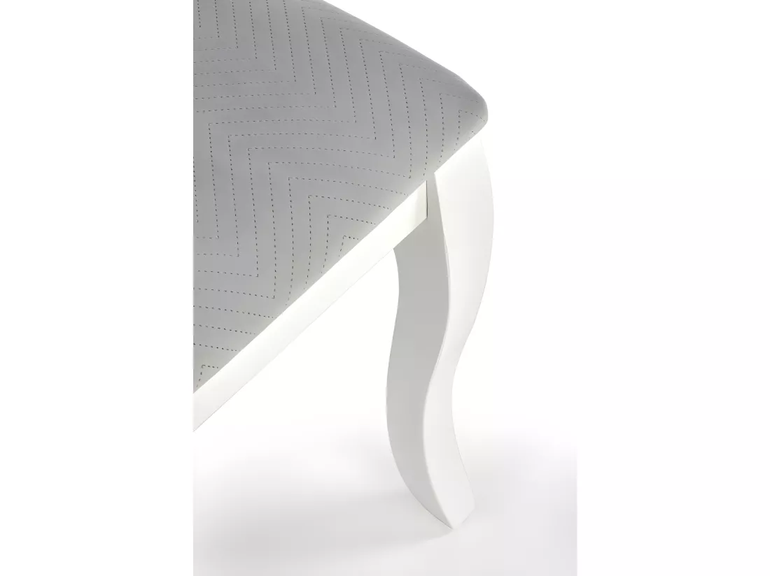 Chaise médaillon blanche et grise en bois Louis
