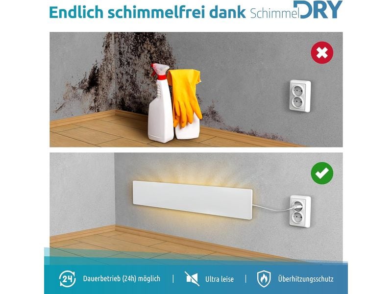 Technaxx Infrarotheizer Anti-Schimmel Dry Set M1 M2 55 W Effektive Schimmelbekämpfung mit Infrarotstrahlung