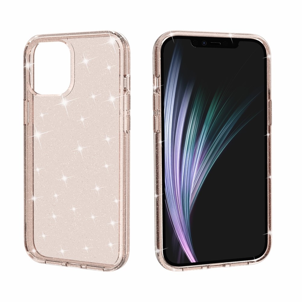 iPhone 12 / iPhone 12 Pro Hybrid Hardcase Schutzhülle im Glitzer Design - Gold / Transparent