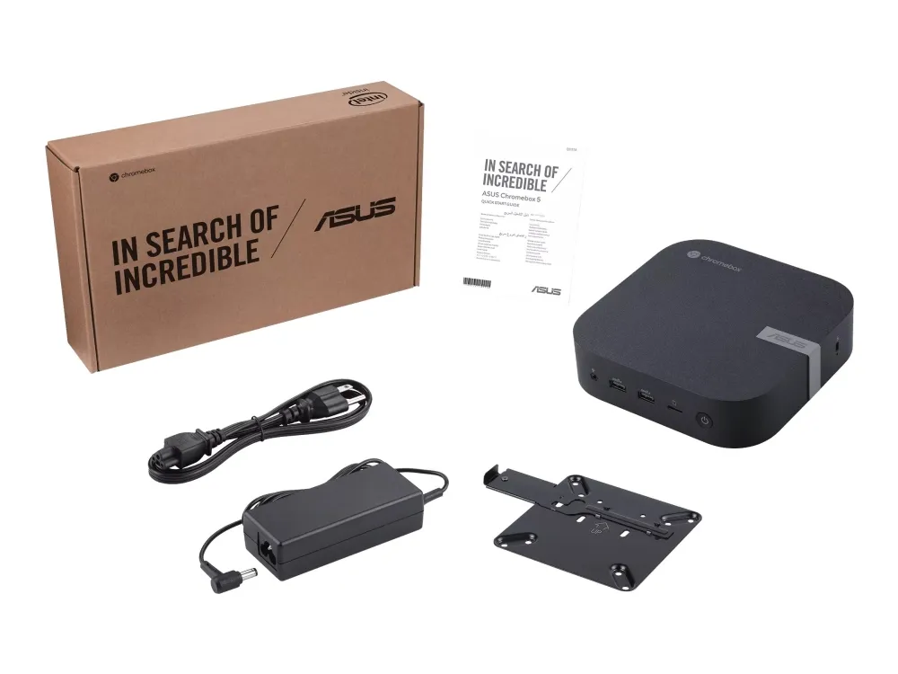 ASUS Chromebox 5 SC002UN - Mini PC 1 x Celeron 7305 - RAM 4 GB - SSD 128 GB - NVMe - UHD Graphics - Gigabit Ethernet, 2.5 Gigabit Ethernet, Bluetooth 5.2, IEEE 802.11ax (Wi-Fi 6E) - Chrome OS - skærm: ingen - økosort