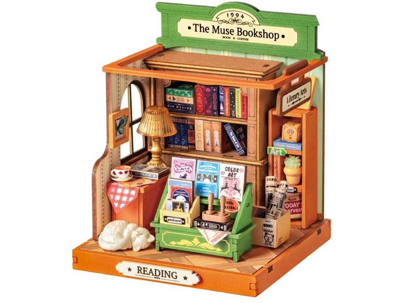 RoboTime Bausatz Bookshop 3D-Puzzle aus Sperrholz