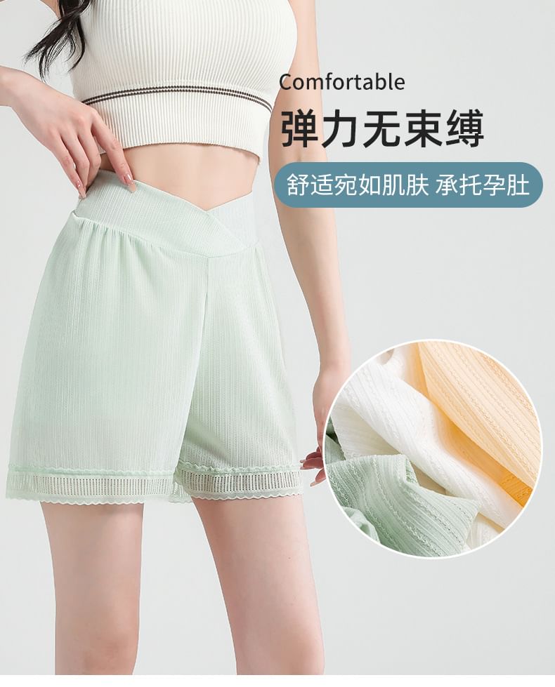 matteira - Zwangerschapsonderbroek met hoge taille en kanten rand / set