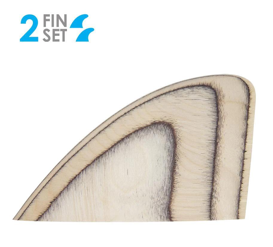 True Ames Fins Twin - Glass On - Gephart 1 Keel - Raw Marine Plywood Clear