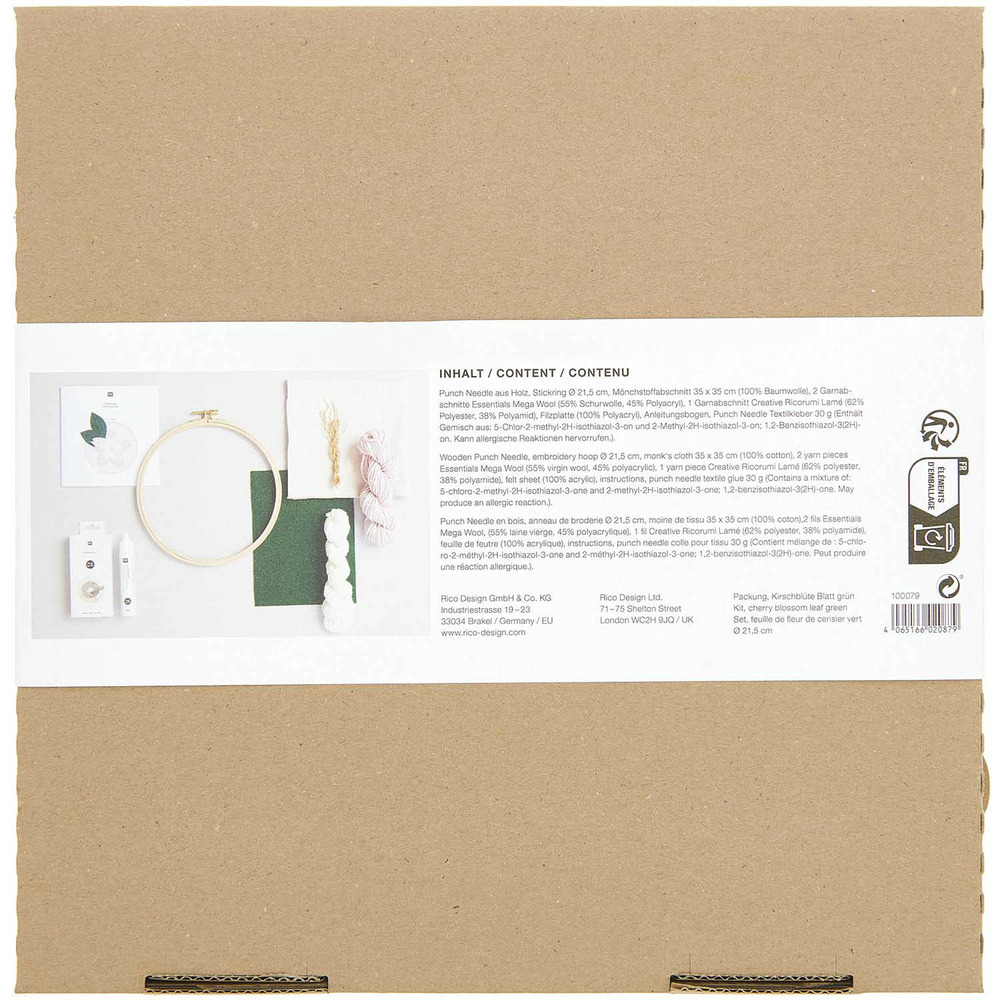 Coffret punch needle fleur du japon ø 21,5 cm