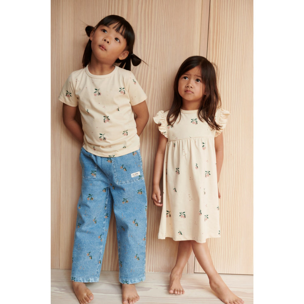 Køb LIEWOOD Peach / Lys Blue Denim Cesar Printed Denim Bukser