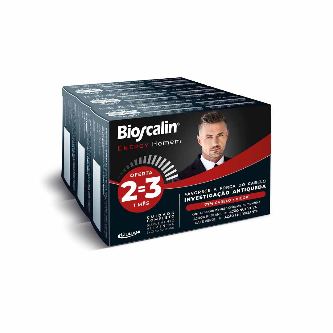 BIOSCALIN  Pack 3 Meses -Comprimidos Antiqueda Energy Homem - 90un