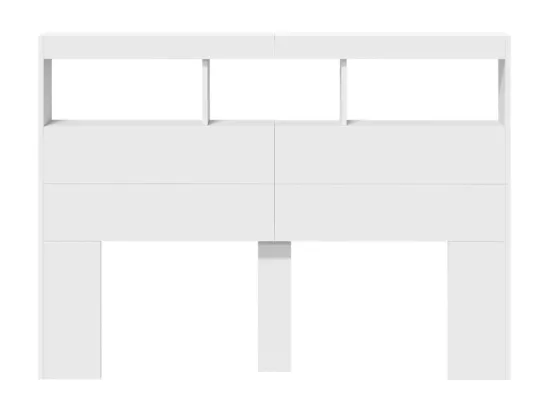 Armoire tête de lit avec LED blanc 140x17x102 cm