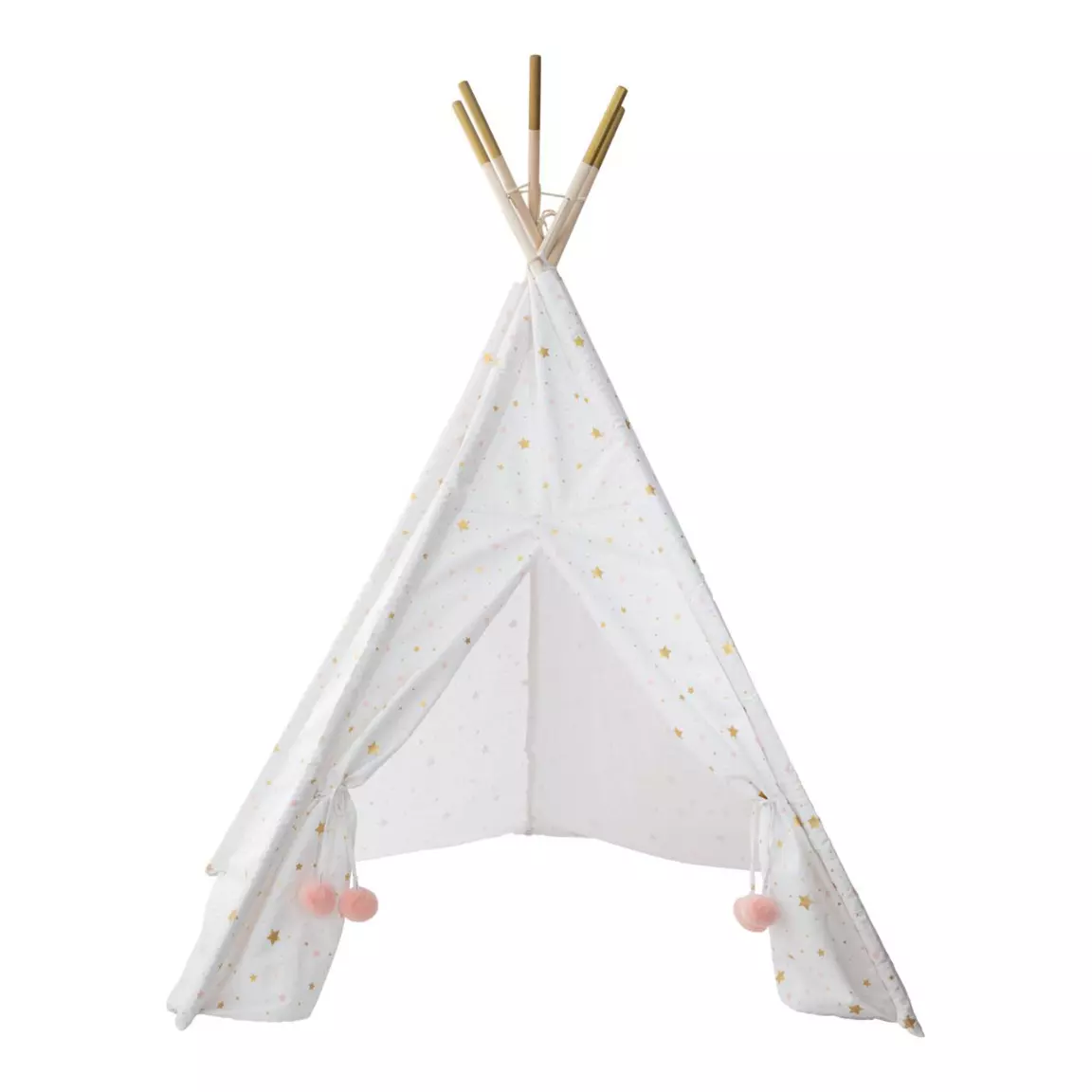 Tipi enfant bois et tissu (H160 cm) Starla Blanc