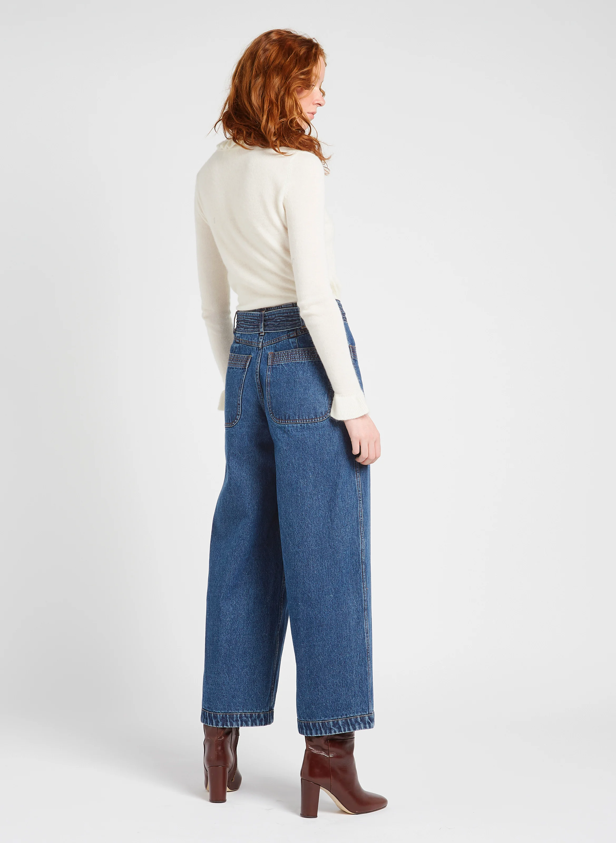DOILLON - Jean large en coton | Bleu