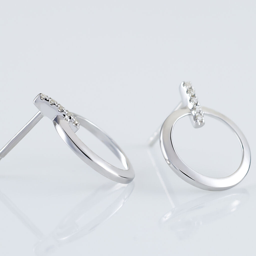 Boucles D'oreilles Puces Melissande Or Blanc Diamant