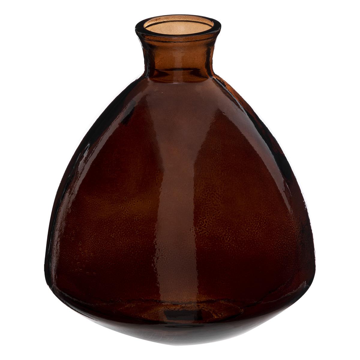 VASE VERRE RECYCLE BRUN CANDY H.19CM