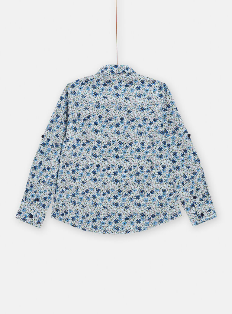 Chemise imprimée fleurie bleue pour garçon