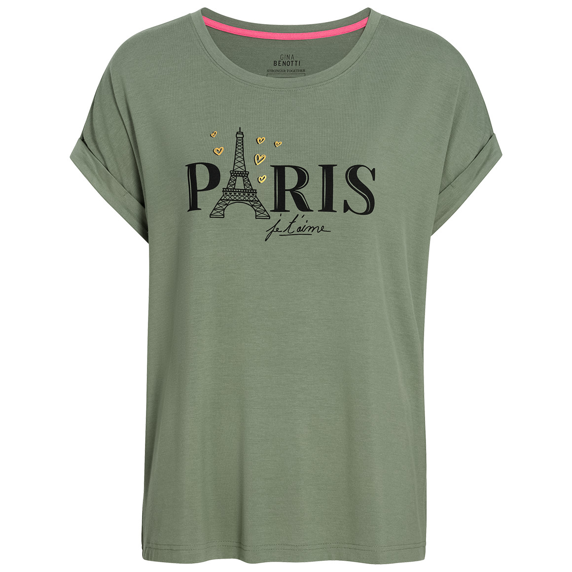 Gina Benotti Damen T-Shirt mit Print dunkelgrün