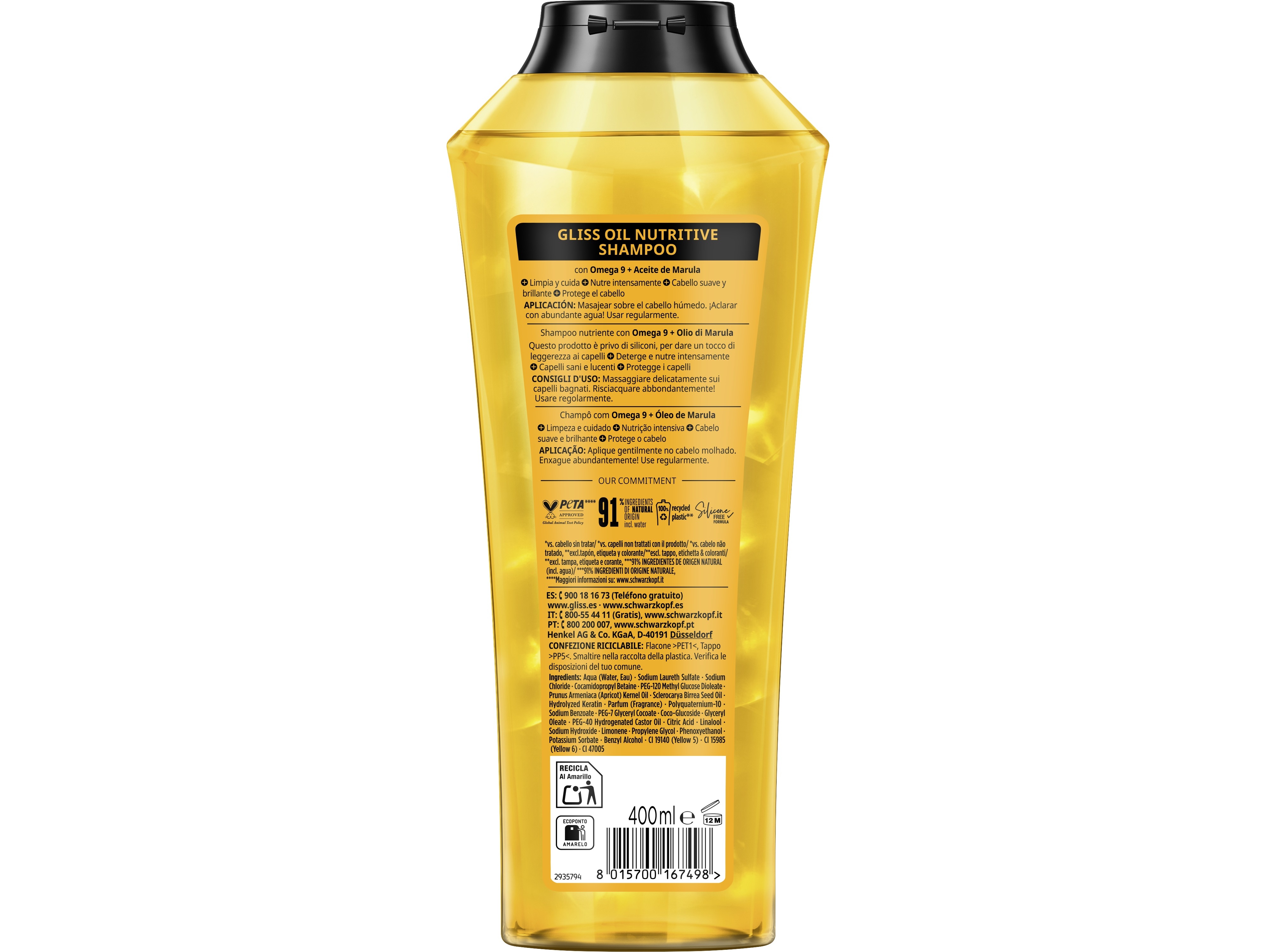 CHAMPÔ GLISS OIL NUTRITIVE 400 ML