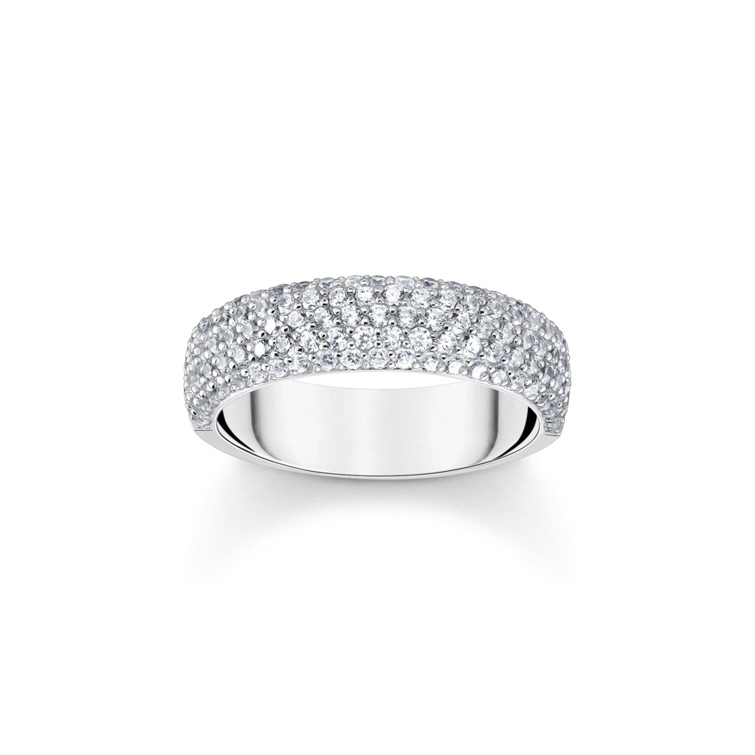 Thomas Sabo Sparkling White Ring mit weissem Zirkonia-Pavé Silber
