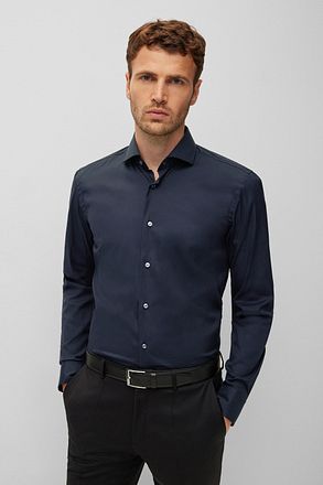 BOSS Hank Navy Overhemd 50479915-410 kopen
